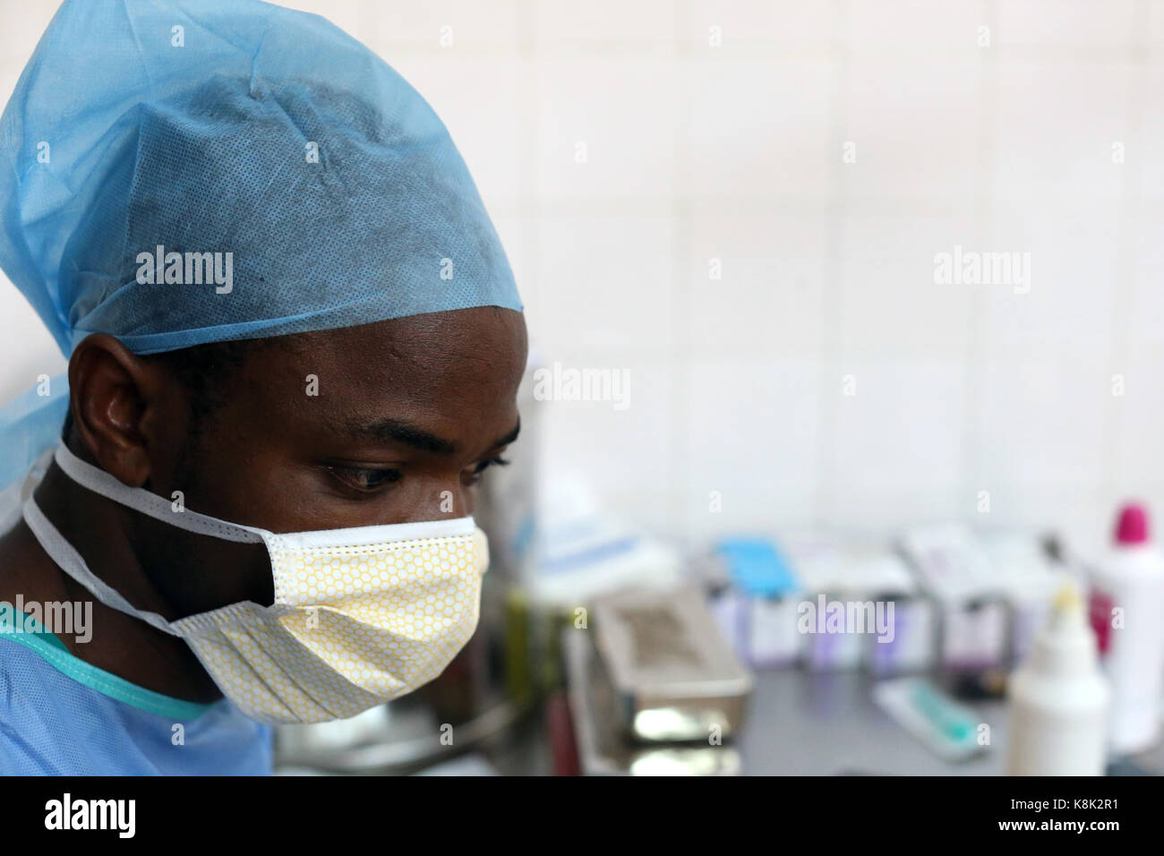 Afrika. Sotouboua Krankenhaus. Operationssaal. Medizinisches Personal. togo. Stockfoto