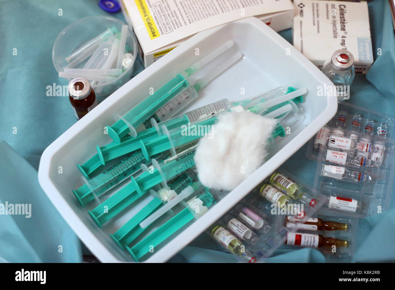 Afrika. Sotouboua Krankenhaus. Operationstheater. Anästhetika. togo. Stockfoto