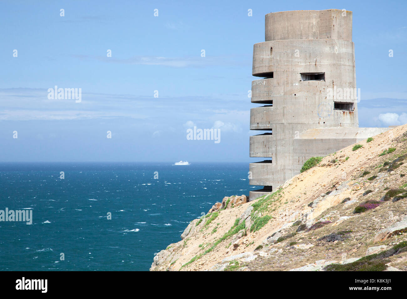 Bunker von Friedrich Tamms, NS-Architekten in Guernsey konzipiert Stockfoto