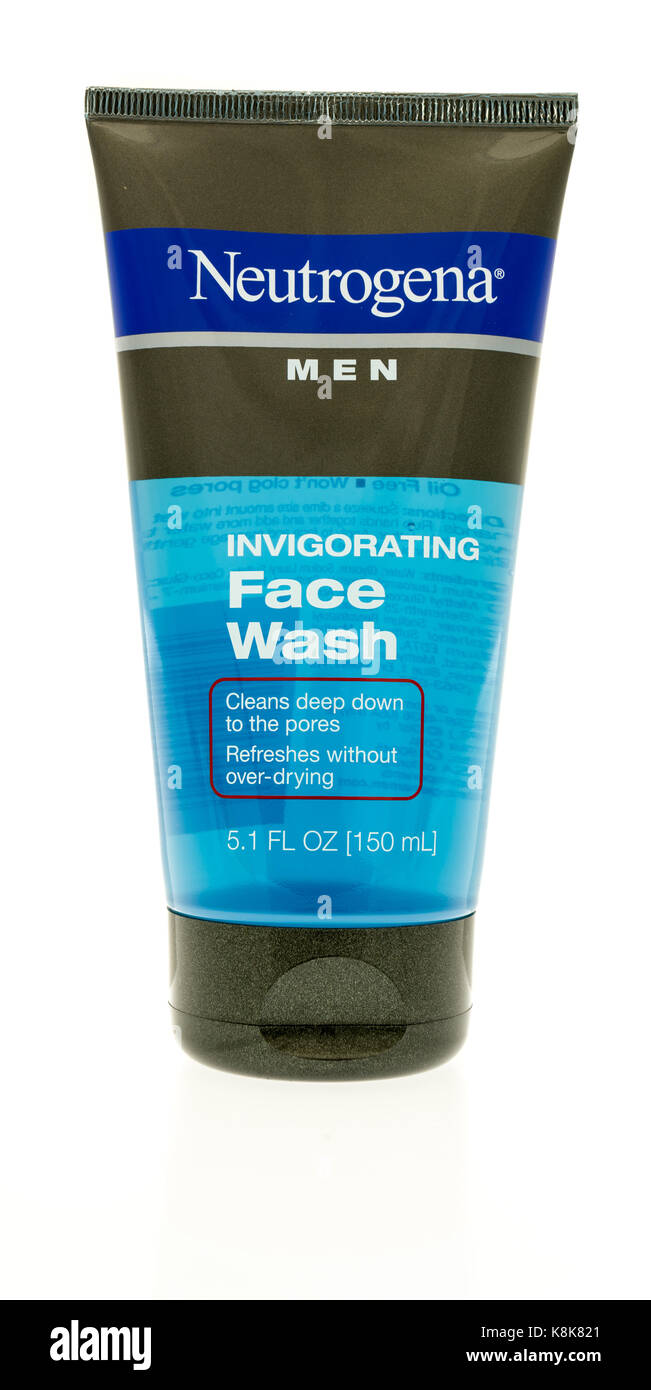 Winneconne, WI - 19. September 2017: ein Rohr von Neutrogena Gesicht waschen in einem isolierten Hintergrund. Stockfoto