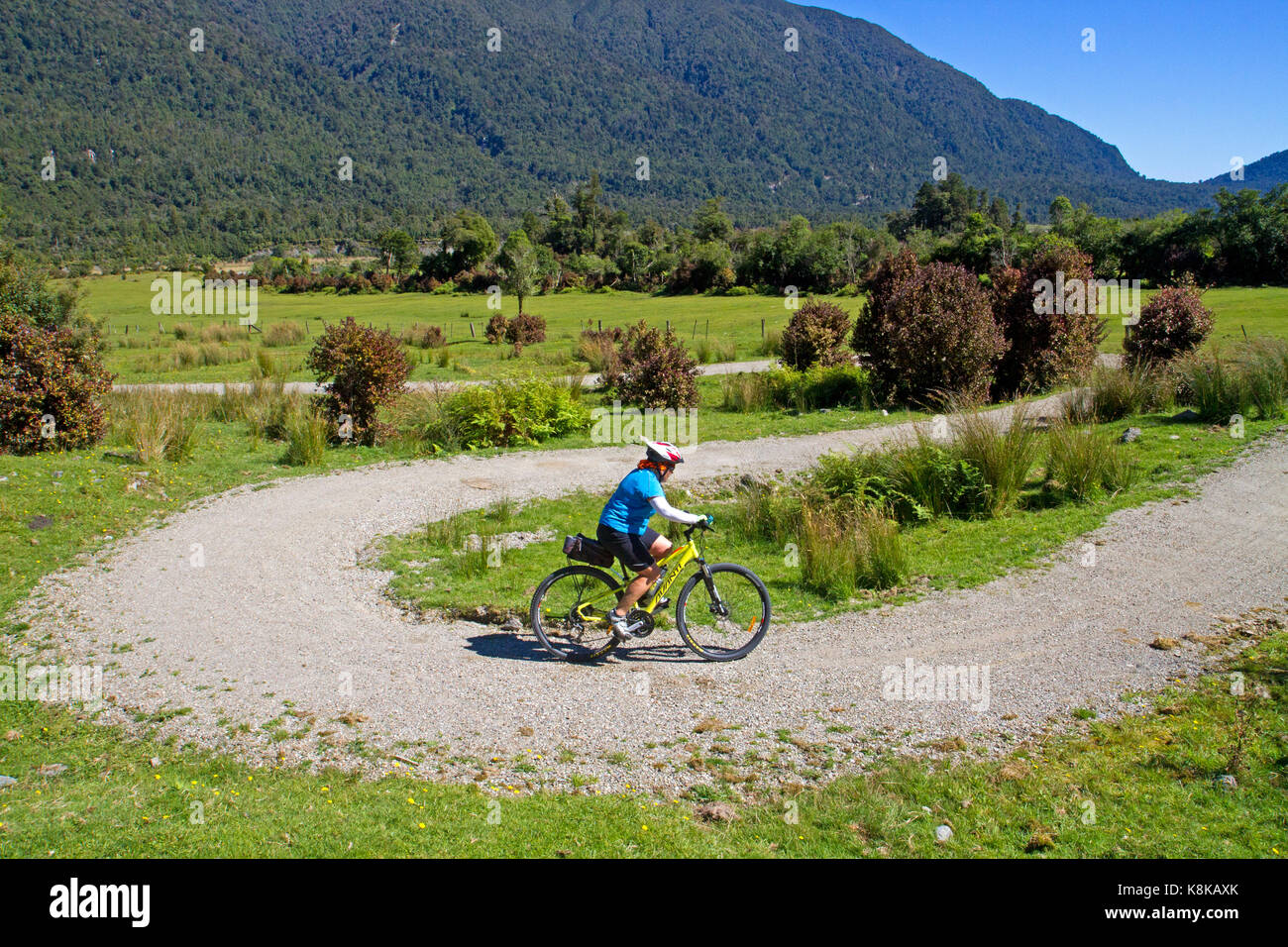 Radfahren auf der West Coast Wilderness Trail Stockfoto