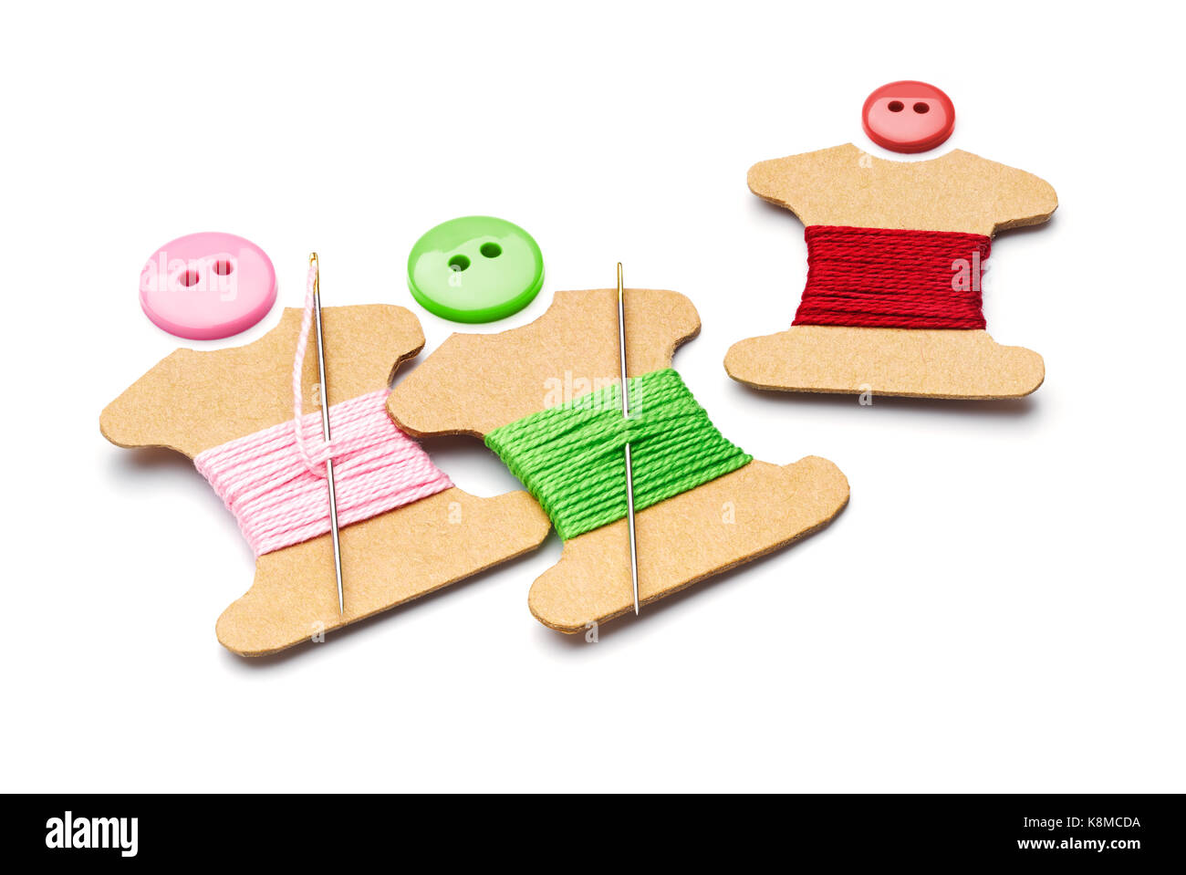 Nadel, Faden, Nähen und craft-Spule Stockfoto