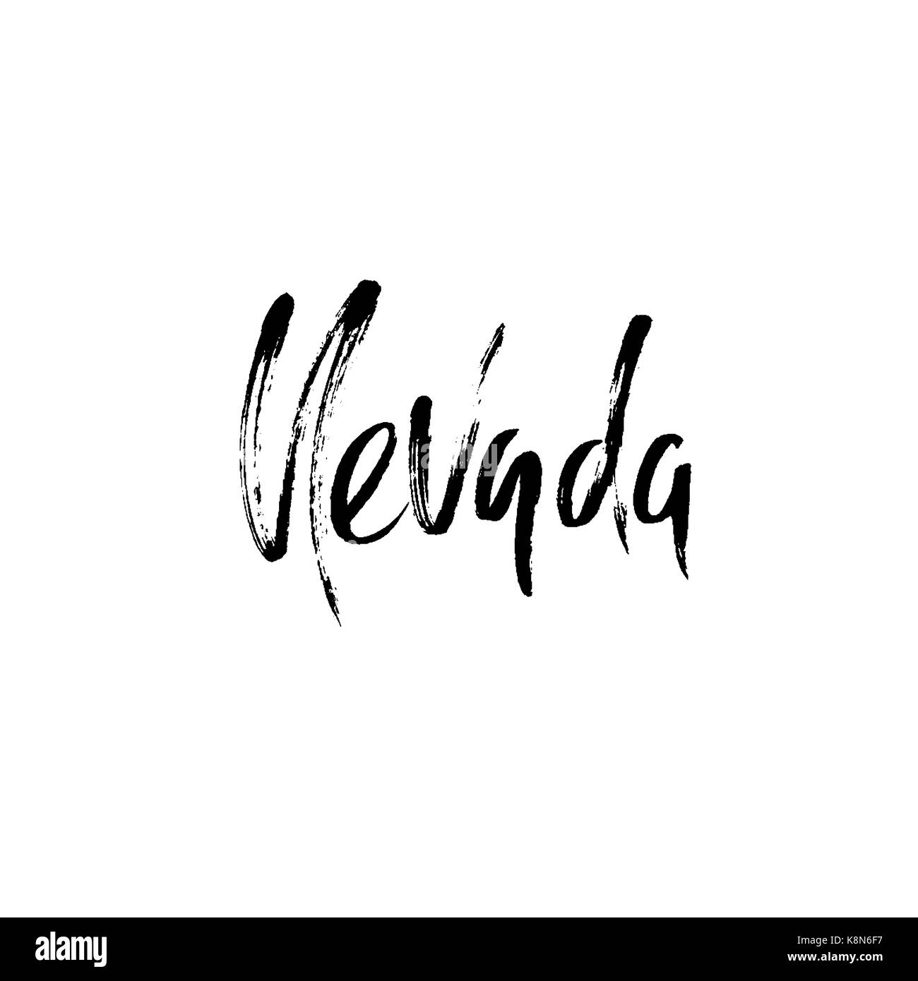 Nevada. Moderne trockene Bürste Schriftzug. Retro Typographie drucken. Vektor handschriftliche Beschriftung. USA Staat. Stock Vektor