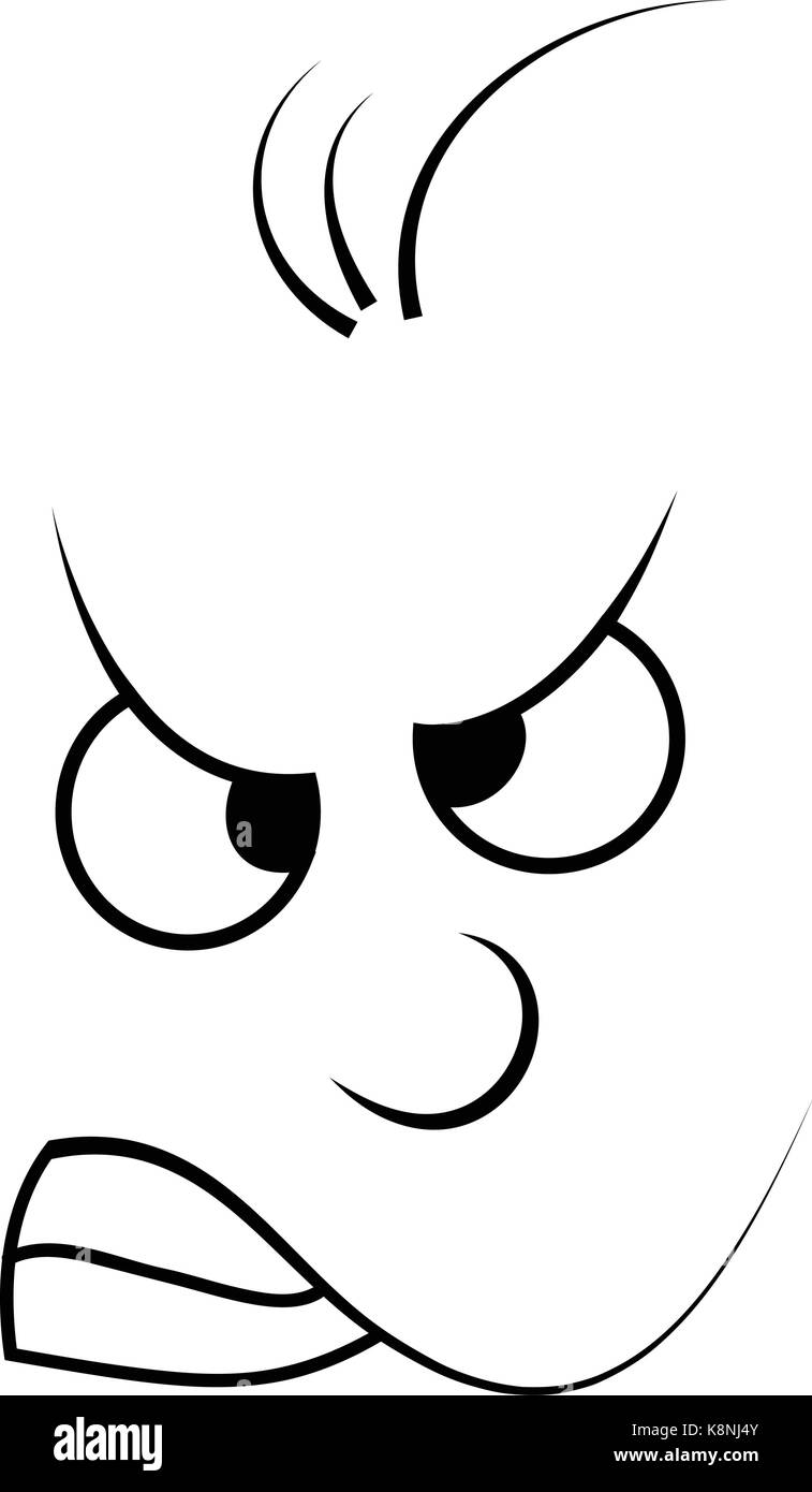 Cartoon wütend das Gesicht Vektor symbol Icon Design. Abbildung auf weißem Hintergrund Stock Vektor