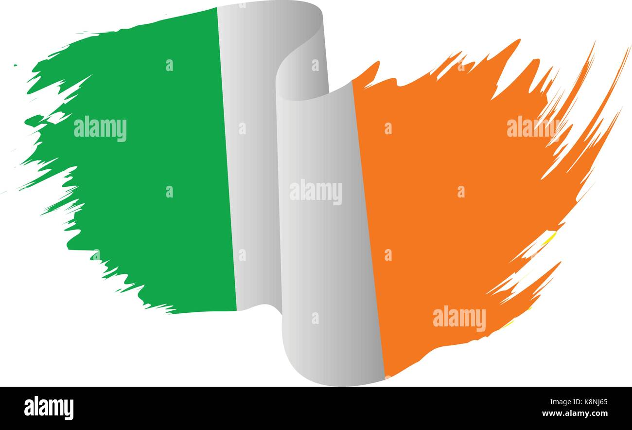Irland Fahne Vektor symbol Icon Design. Irische Flagge Farbe Abbildung auf weißem Hintergrund. Stock Vektor