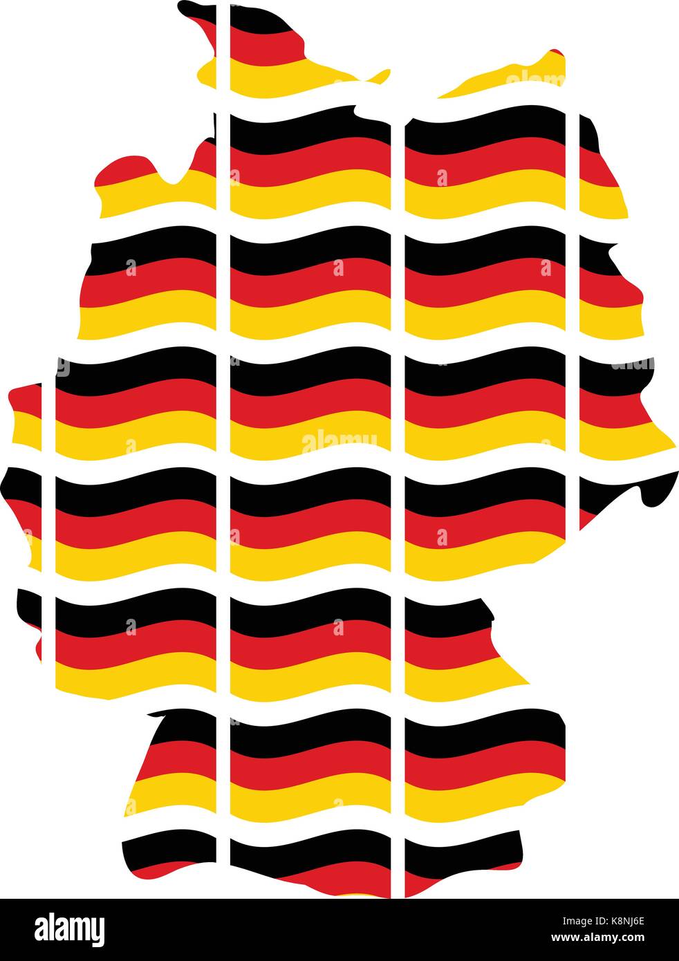 Deutschland Karte Flagge Vektor symbol Icon Design. Deutsche Fahne Farbe Abbildung auf weißem Hintergrund. Stock Vektor