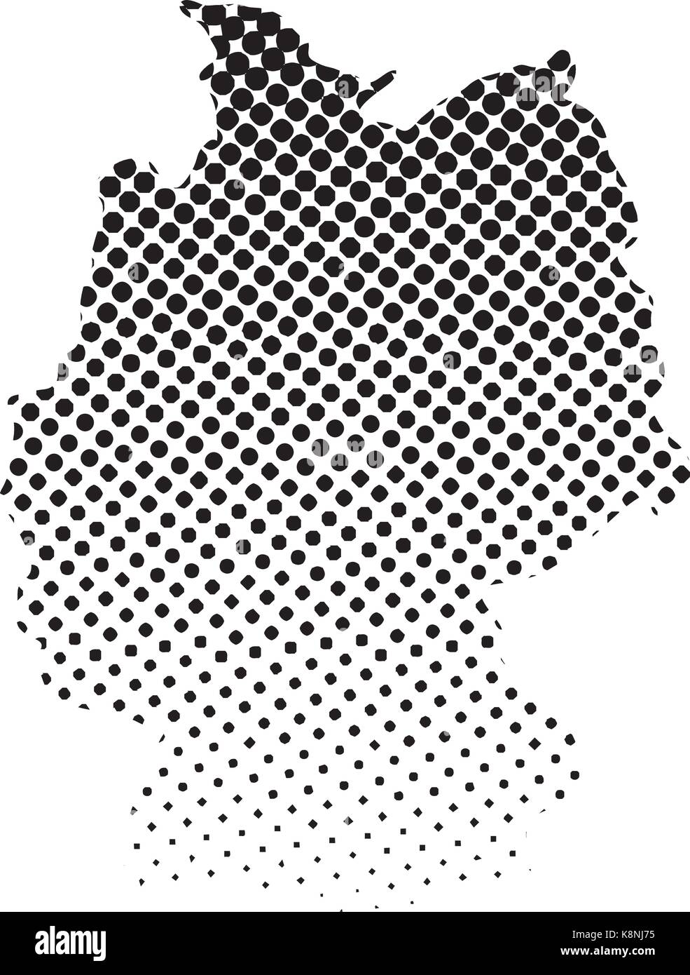 Deutschland Karte halftone Vektor symbol Icon Design. Abbildung auf weißem Hintergrund. Stock Vektor