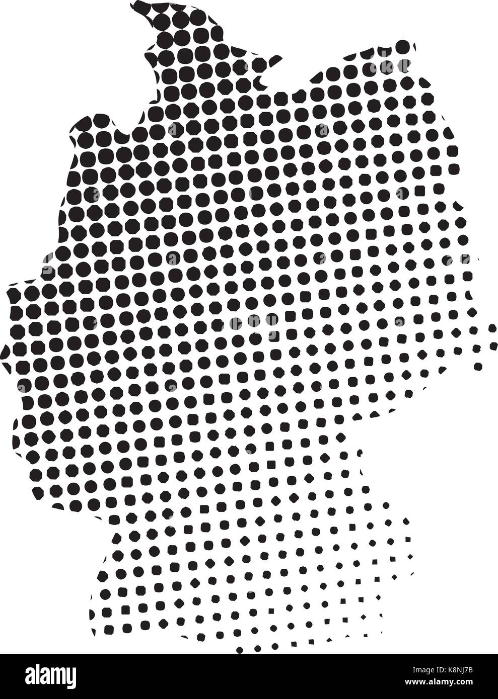 Deutschland Karte halftone Vektor symbol Icon Design. Abbildung auf weißem Hintergrund. Stock Vektor