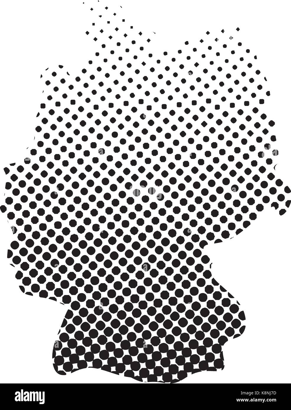 Deutschland Karte halftone Vektor symbol Icon Design. Abbildung auf weißem Hintergrund. Stock Vektor