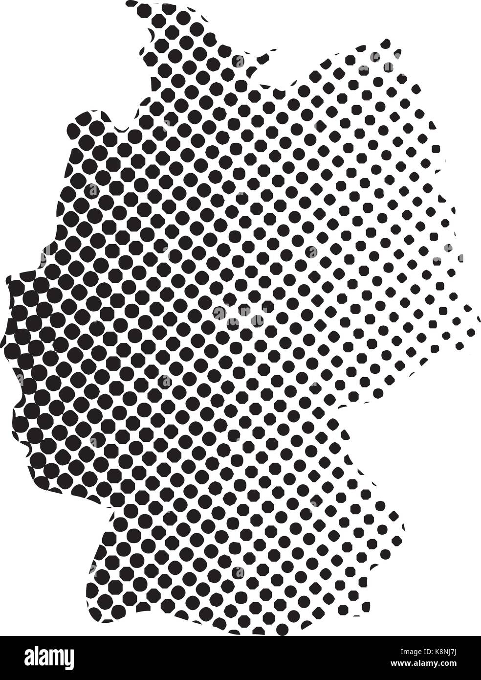 Deutschland Karte halftone Vektor symbol Icon Design. Abbildung auf weißem Hintergrund. Stock Vektor