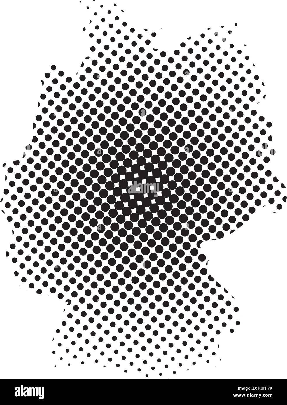 Deutschland Karte halftone Vektor symbol Icon Design. Abbildung auf weißem Hintergrund. Stock Vektor