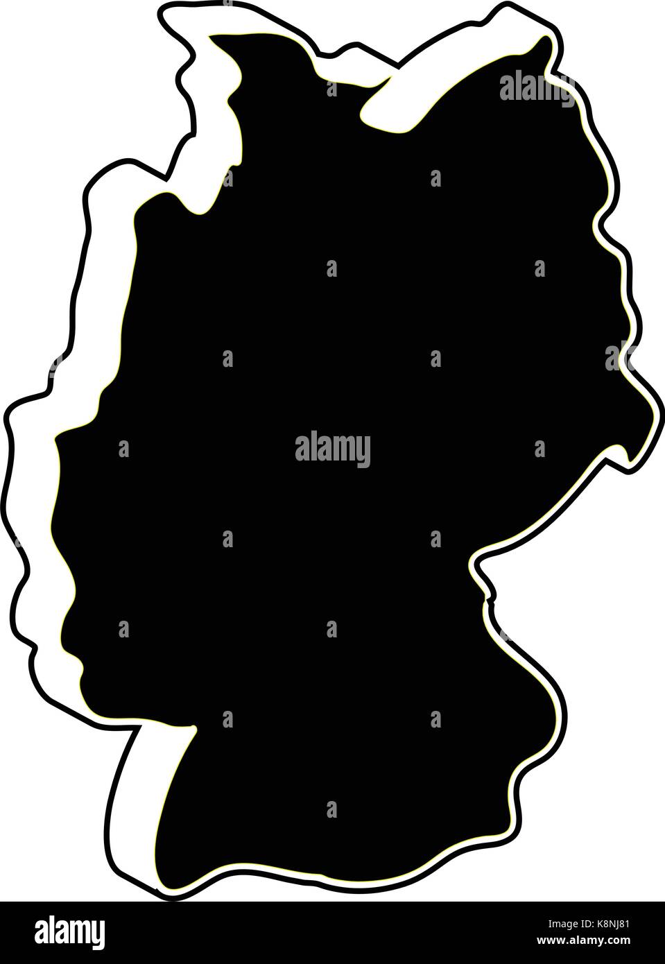 Deutschland Karte Vektor symbol Icon Design. silhouette Abbildung auf weißem Hintergrund. Stock Vektor