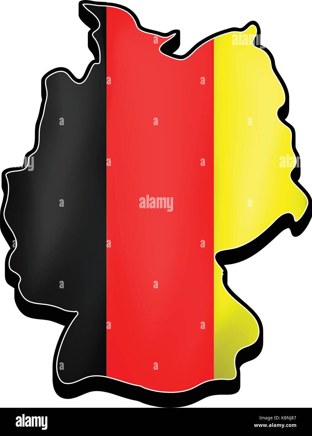 Deutschland Karte Vektor symbol Icon Design. deutsche Fahne Farben Abbildung auf weißem Hintergrund. Stock Vektor