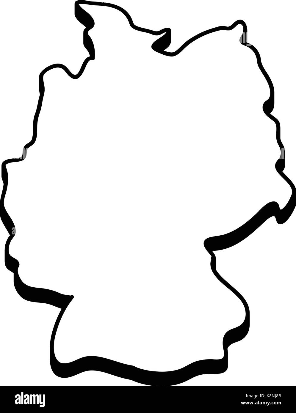 Deutschland Karte Vektor symbol Icon Design. silhouette Abbildung auf weißem Hintergrund. Stock Vektor