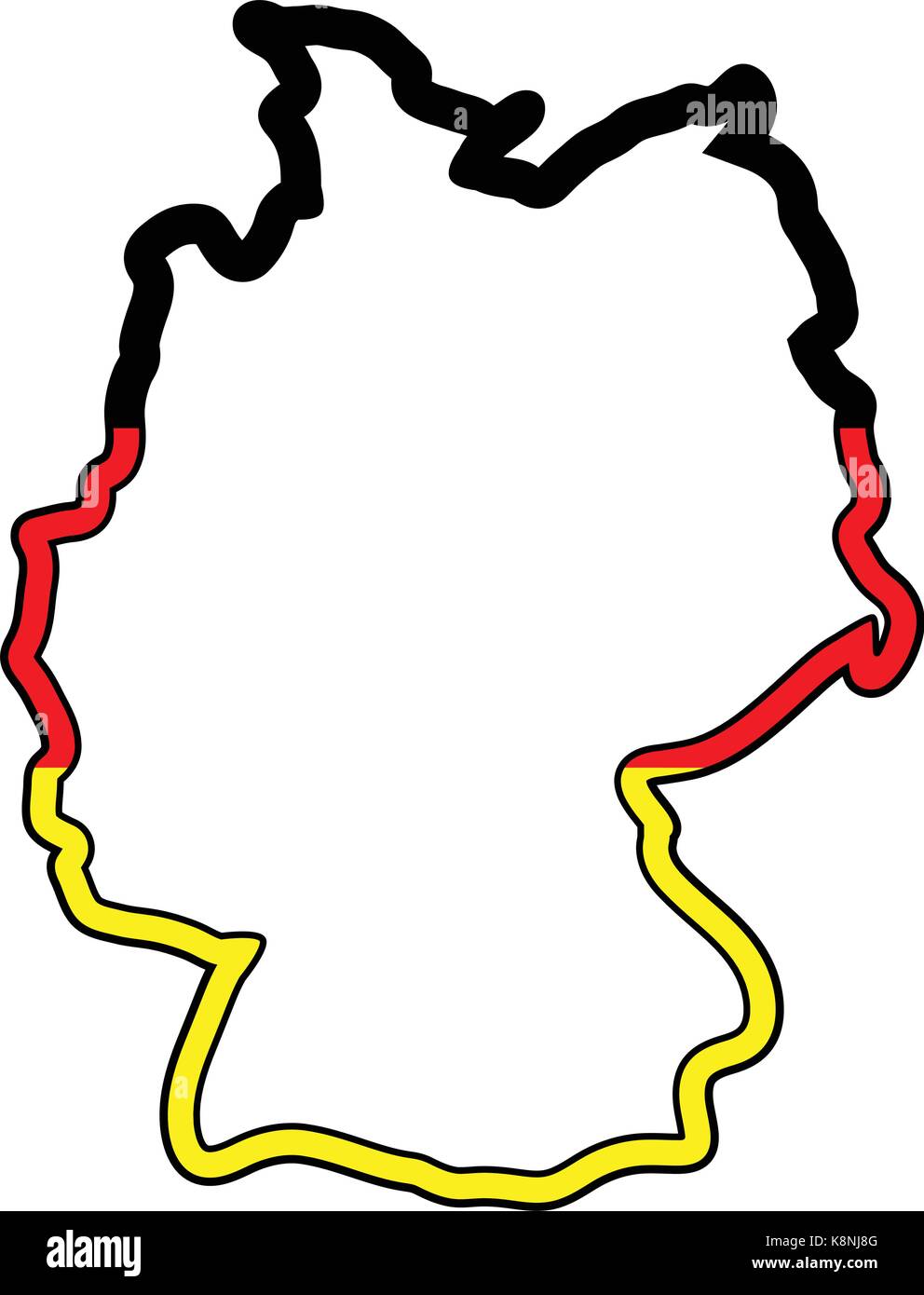 Deutschland Karte Vektor symbol Icon Design. silhouette Abbildung auf weißem Hintergrund. Stock Vektor