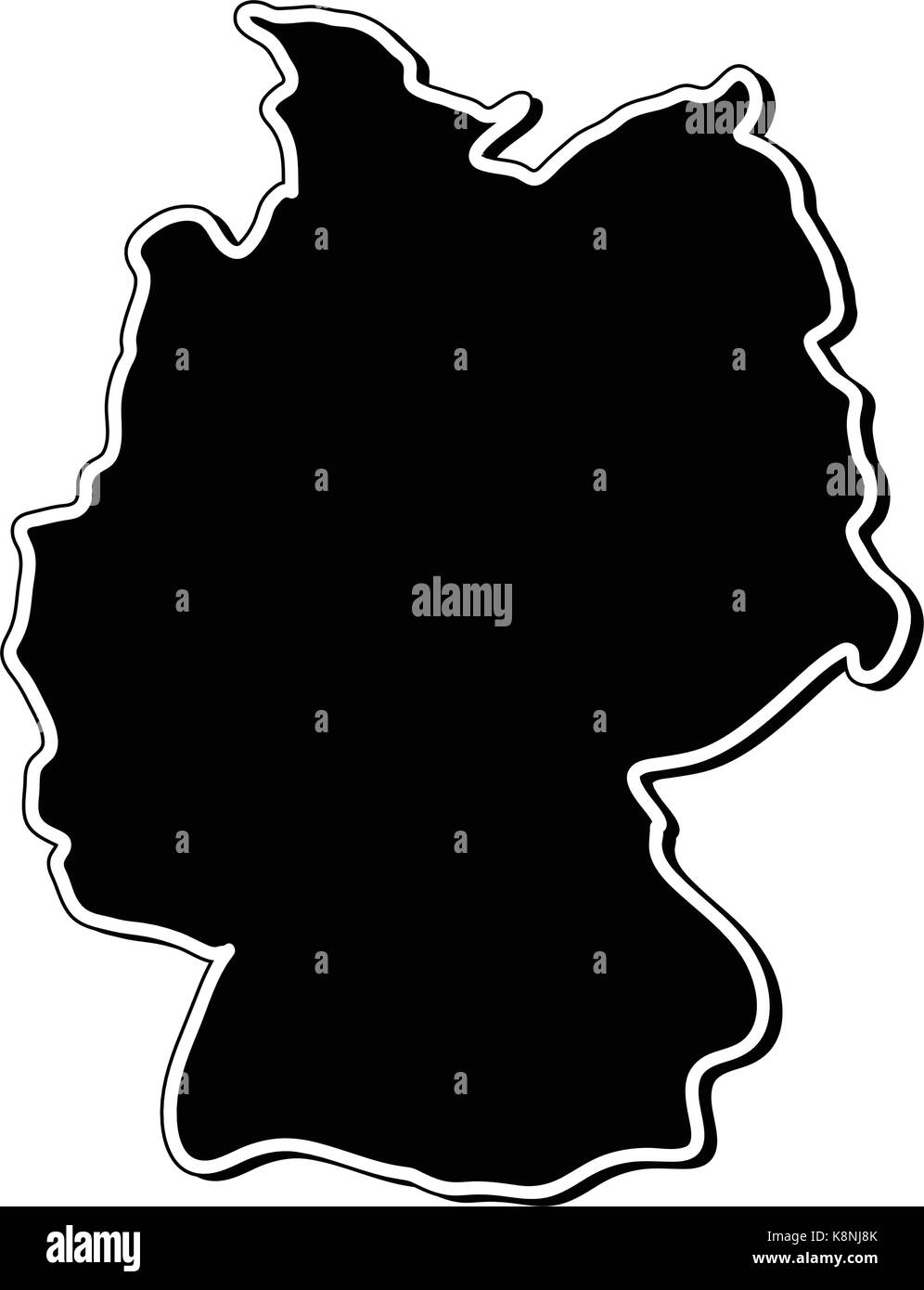 Deutschland Karte Vektor symbol Icon Design. silhouette Abbildung auf weißem Hintergrund. Stock Vektor