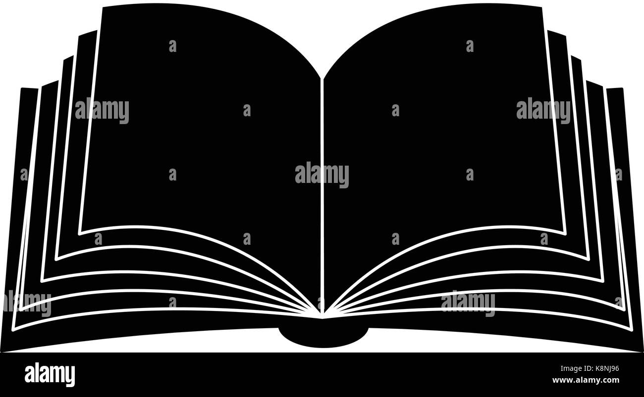 Buchen Sie Vektor-clipart Silhouette, Symbol öffnen, Icon Design. Abbildung auf weißem Hintergrund. Stock Vektor