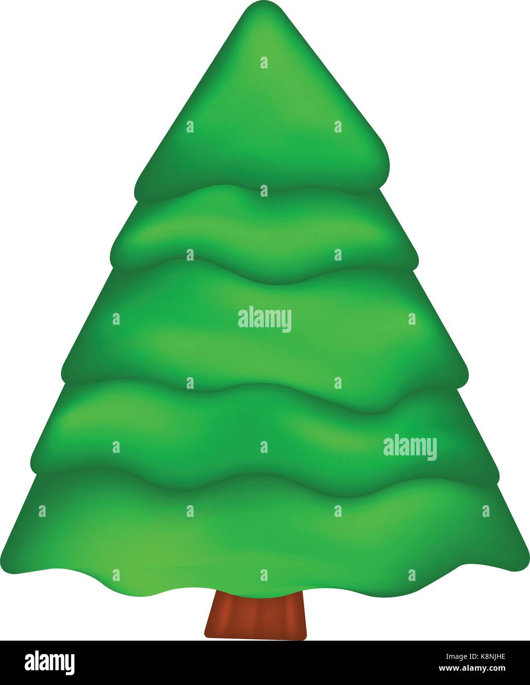 Weihnachtsbaum, cartoon Design für Karte, Icon, Symbol. Winter Vector Illustration auf weißem Hintergrund. Stock Vektor