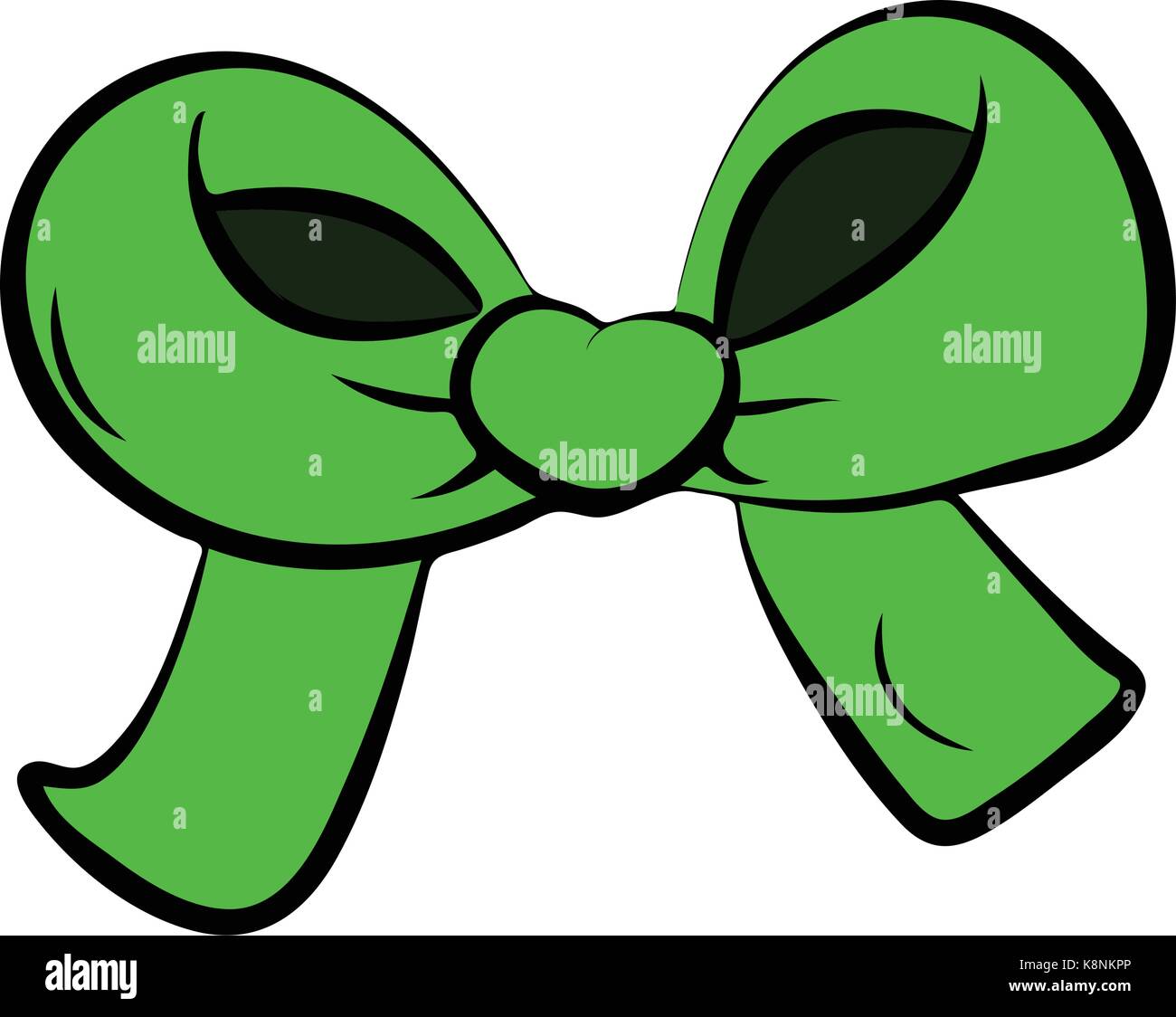 Grüne Schleife für Weihnachtsgeschenk symbol Design. Vector Illustration auf weißem Hintergrund. Stock Vektor