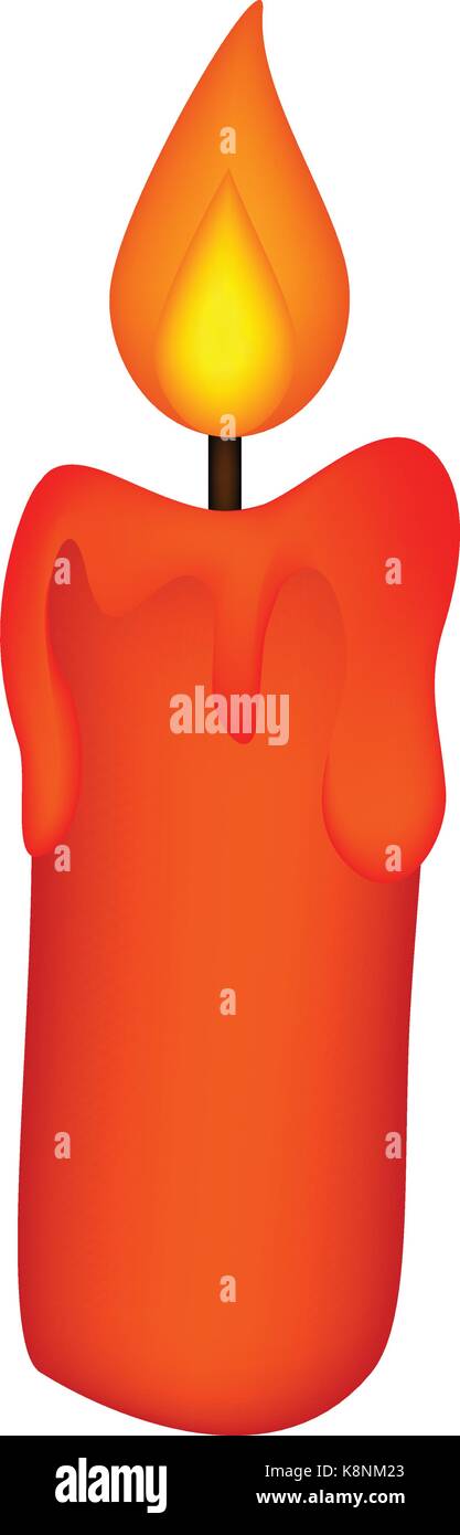 Weihnachten Kerze, brennt Wachs Kerze, Symbol, Symbol, Design. Winter Vector Illustration auf weißem Hintergrund. Stock Vektor