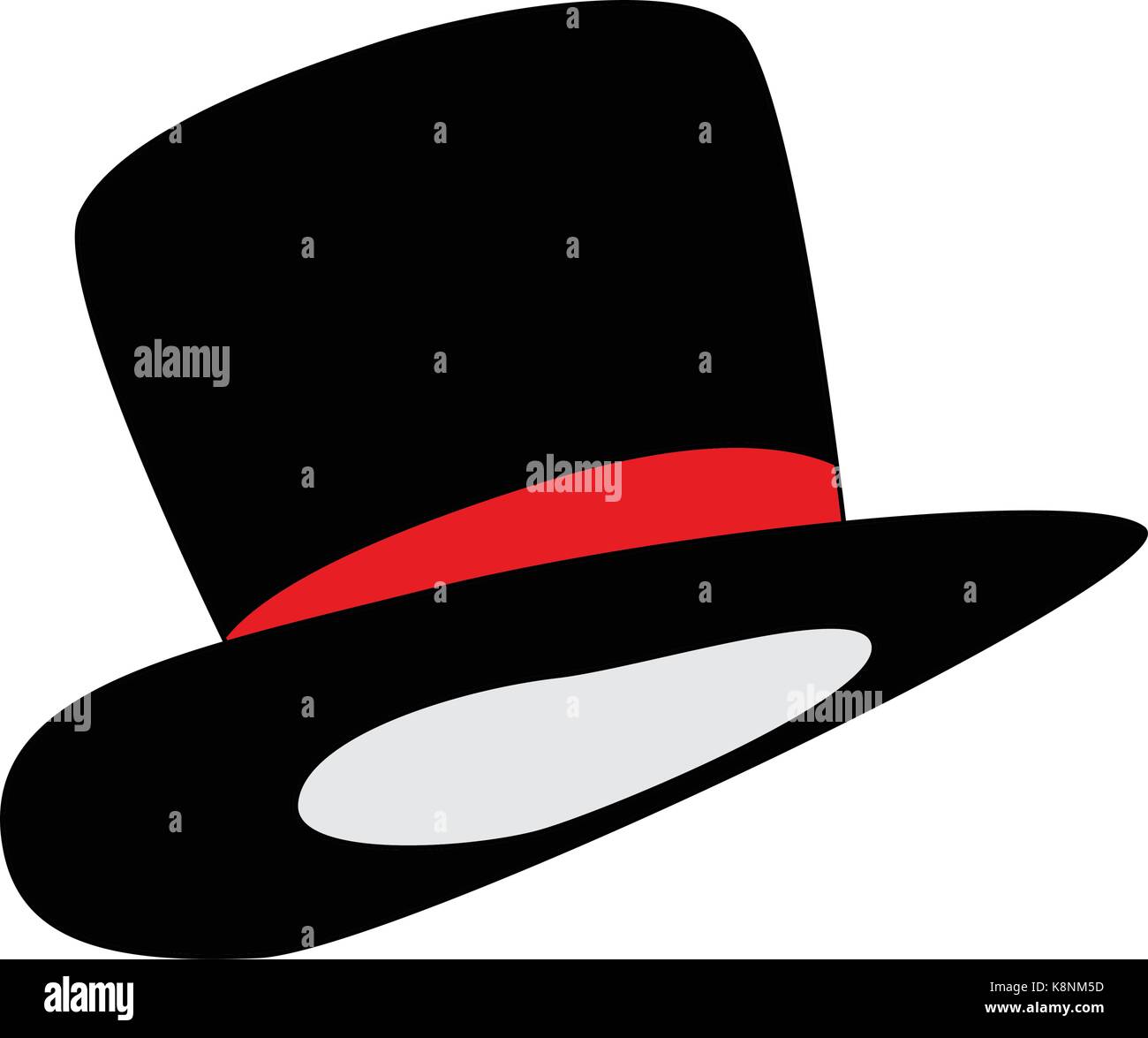 Magie hat, Gentleman hat Zylinder mit Ribbon Symbol, Symbol, Design. Vector Illustration auf weißem Hintergrund. Stock Vektor