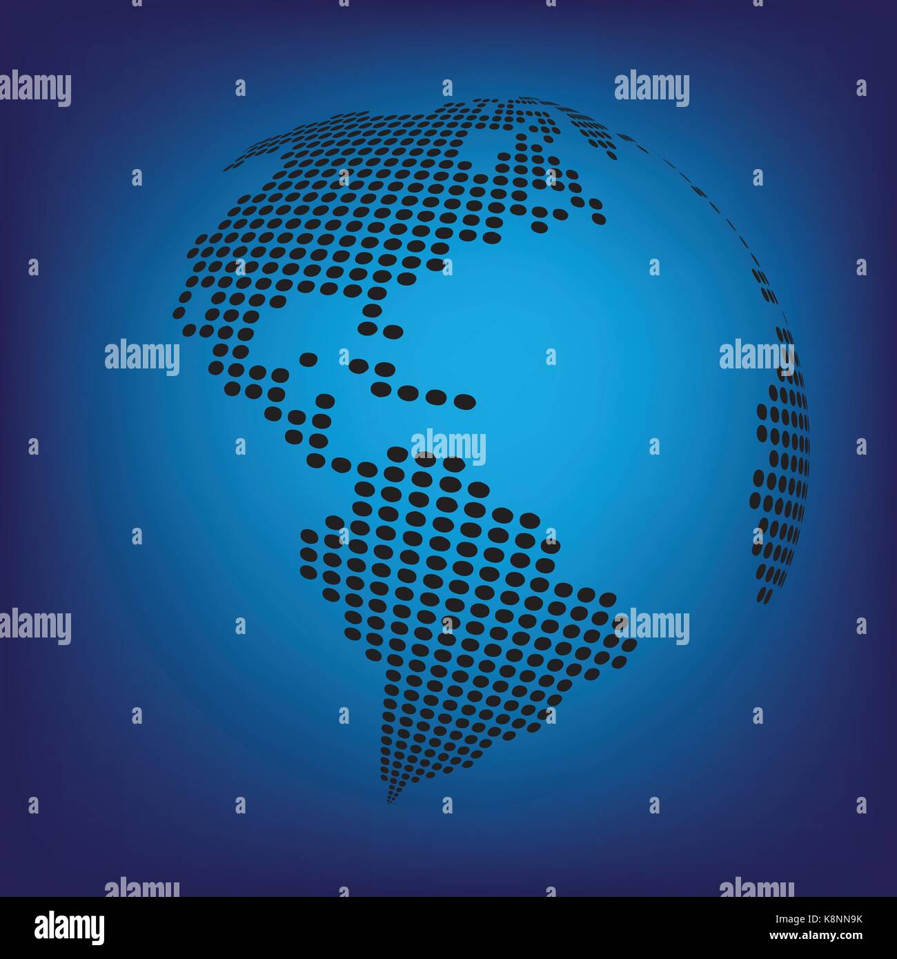 Globus Erde Weltkarte - Abstrakte gepunktete vector Hintergrund. Blaue Tapete Abbildung Stock Vektor