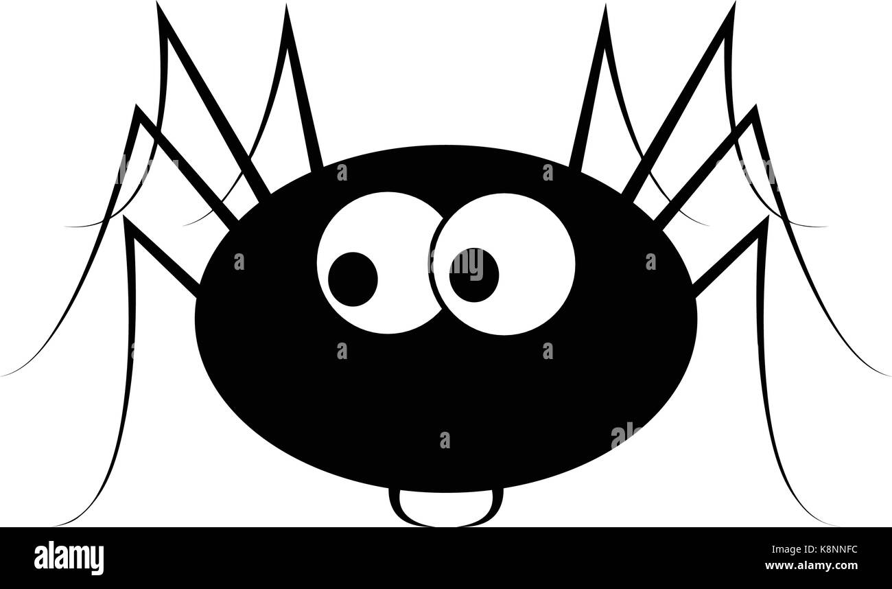 Spinne halloween Icon, Symbol Silhouette. Vector Illustration auf weißem Hintergrund Stock Vektor