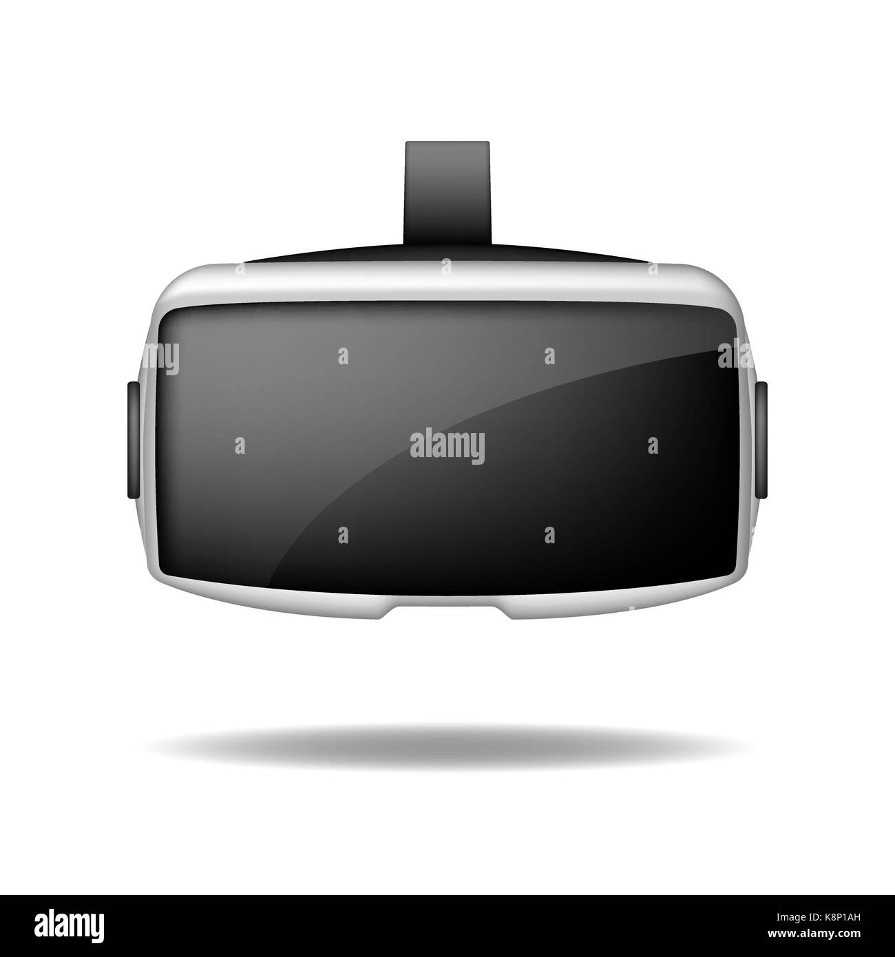 Stereoskopische 3D-VR-Headset Vorderansicht. Vektor virtuelle digitale Cyberspace Technologie. VR-Gerät auf weißem Hintergrund Stock Vektor