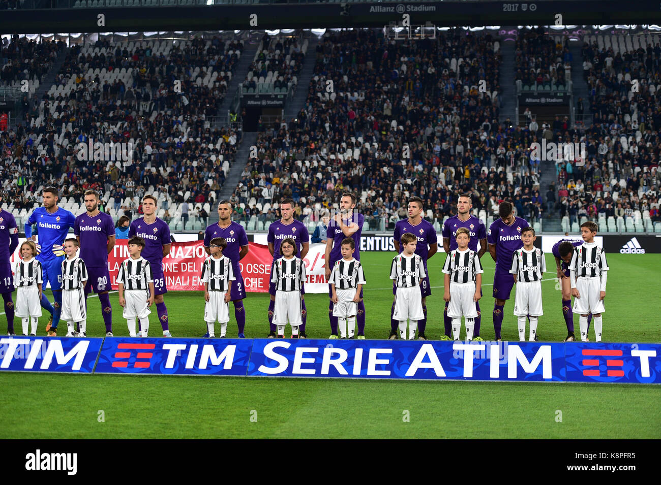 Turin, Italien. 20 Sep, 2017. Fiorentina in der Serie A Fußballspiel zwischen FC Juventus vs ACF Fiorentina bei Allianz Stadion am 20. September 2017 in Turin, Italien. Credit: Antonio Polia/Alamy leben Nachrichten Stockfoto