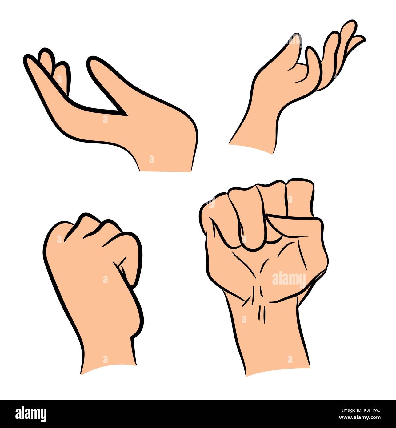 Bild von Cartoon menschliche Geste. Vector Illustration auf weißem Hintergrund. Stock Vektor