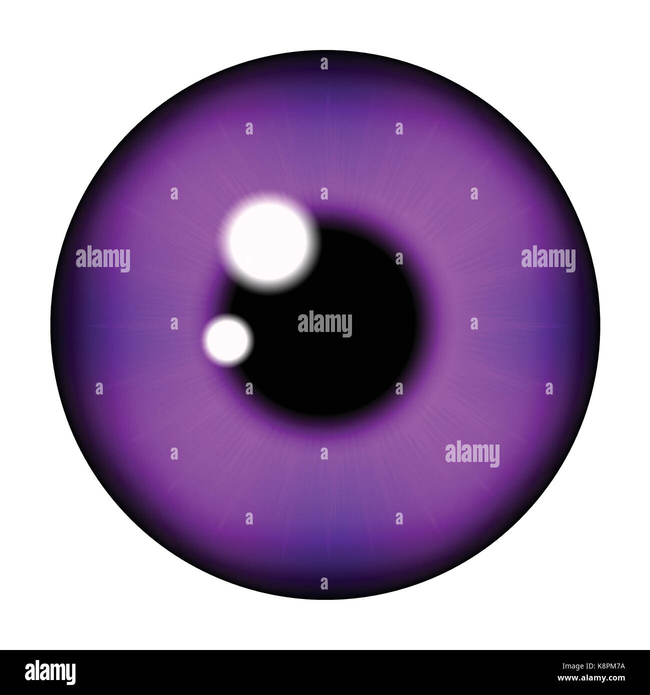 Die Pupille des Auges, Augapfel. Realistische Vektor-Illustration isoliert auf weißem Hintergrund. Stock Vektor