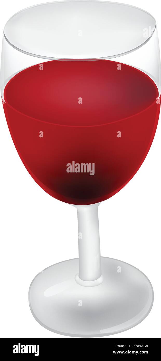 Vektor-Illustration von realistischen Glas Rotwein isoliert auf weißem Hintergrund, EPS10 Stock Vektor