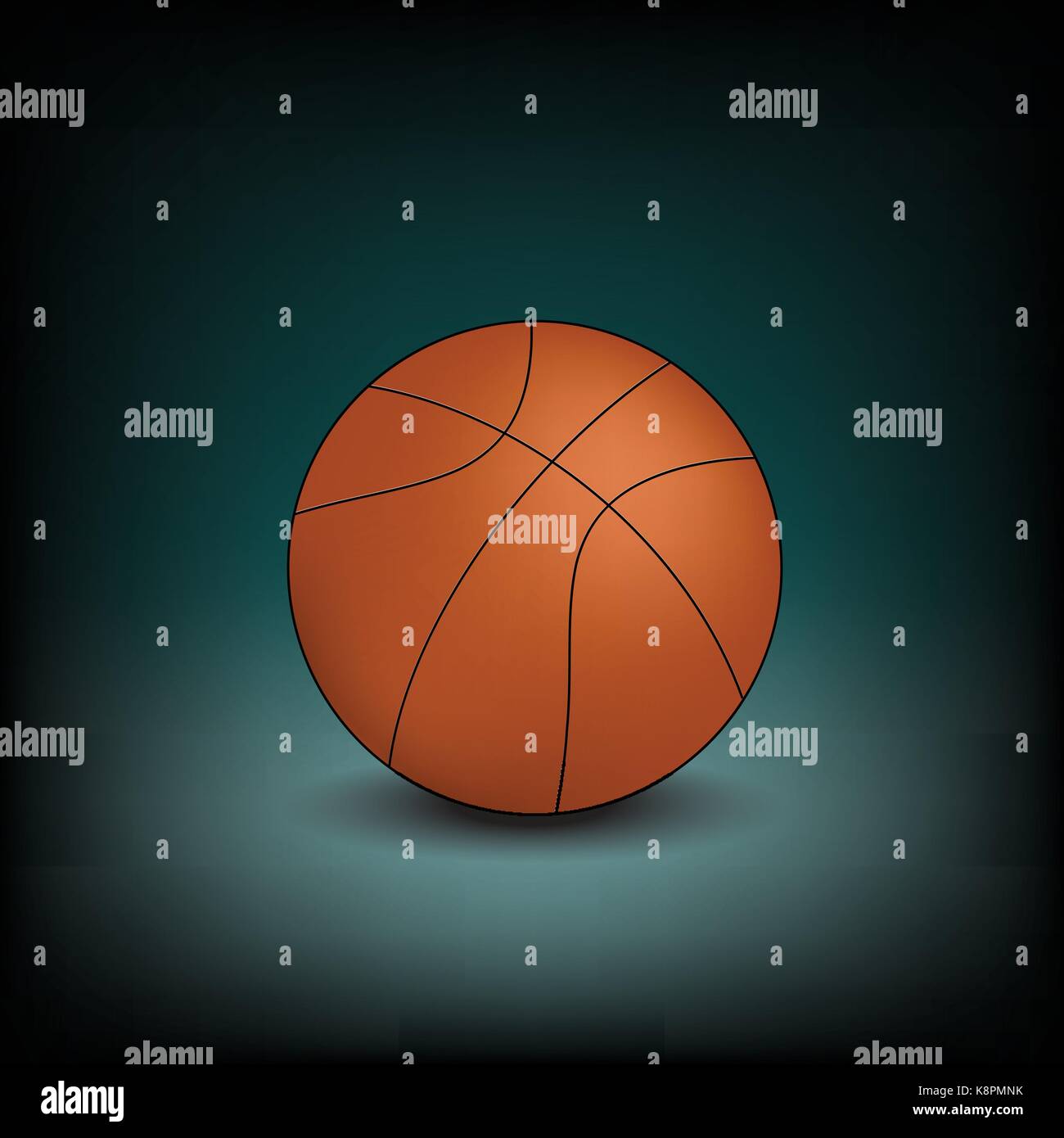 Vektor-Basketball-Symbol auf einem dunklen Hintergrund isoliert Stock Vektor
