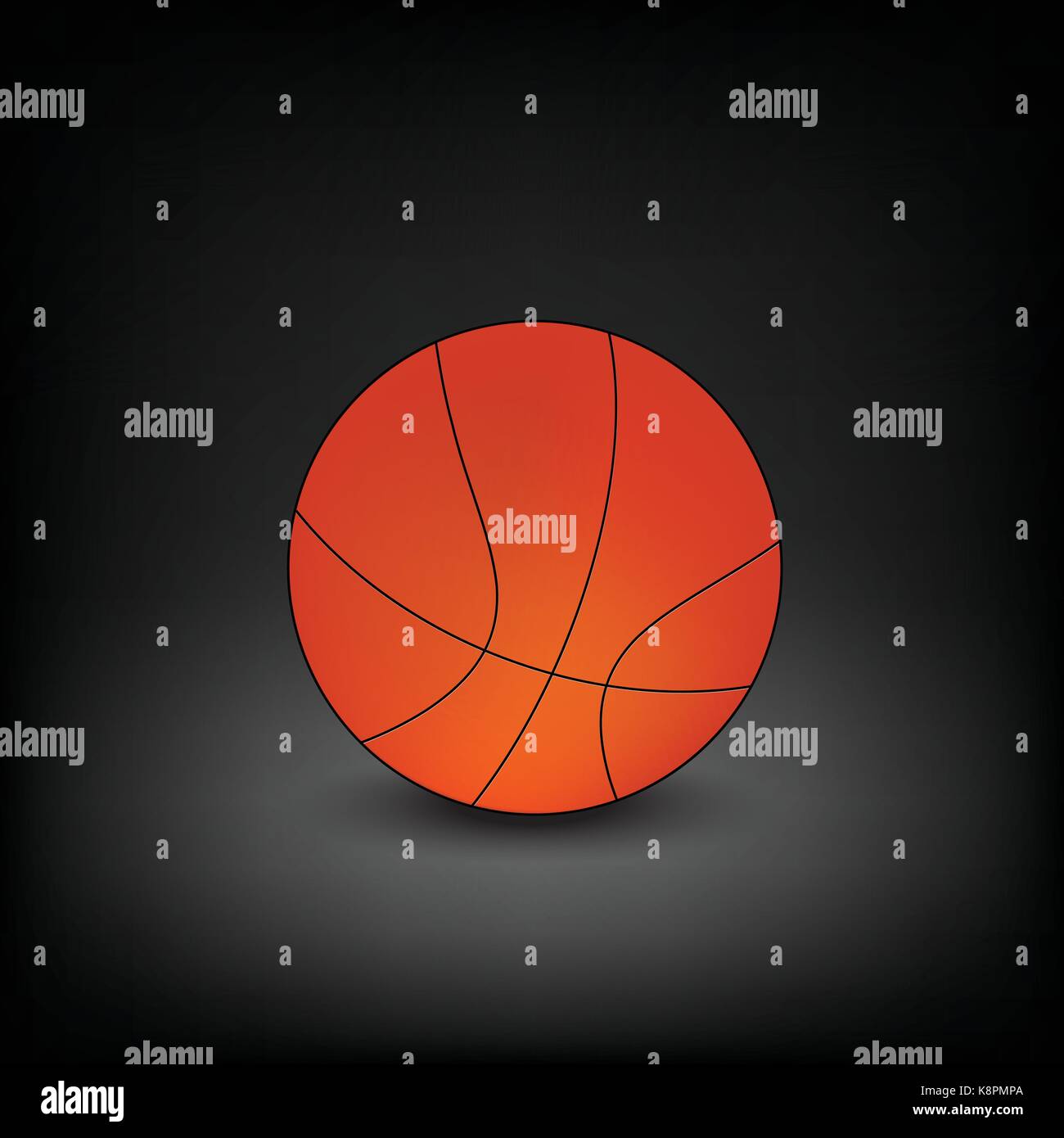 Vektor-Basketball-Symbol auf einem dunklen Hintergrund isoliert Stock Vektor