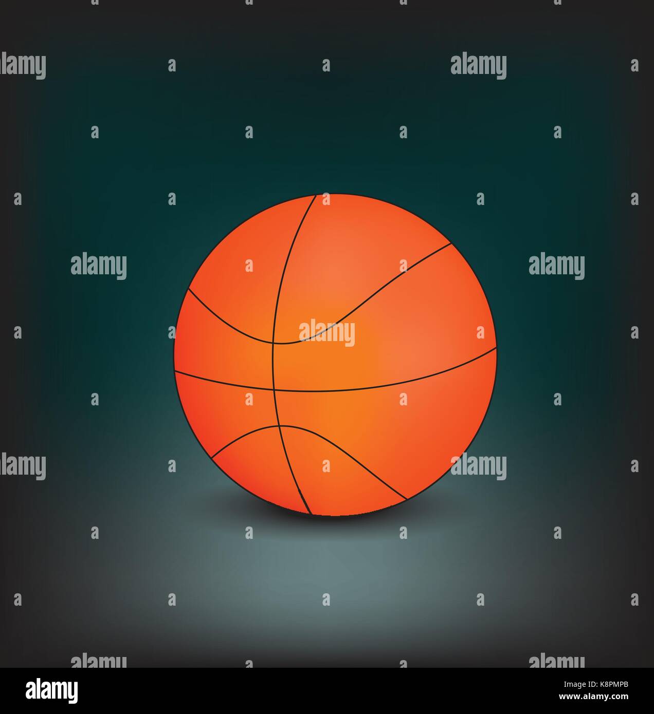 Vektor-Basketball-Symbol auf einem dunklen Hintergrund isoliert Stock Vektor