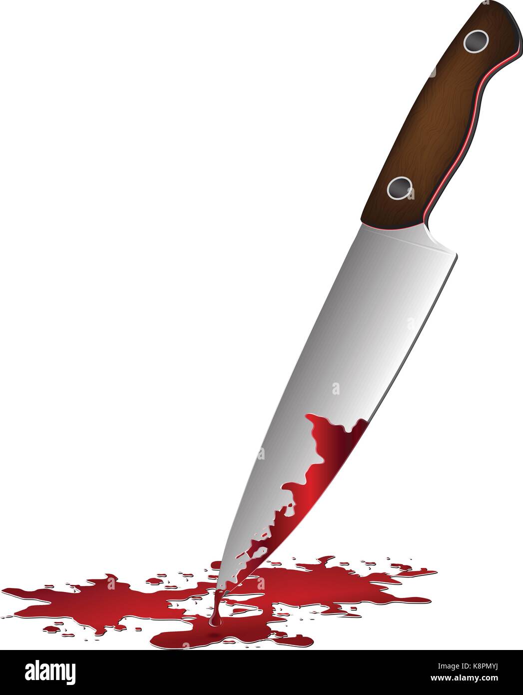 Realistische blutige Messer. Messer mit Blut Vector Illustration  Stock-Vektorgrafik - Alamy