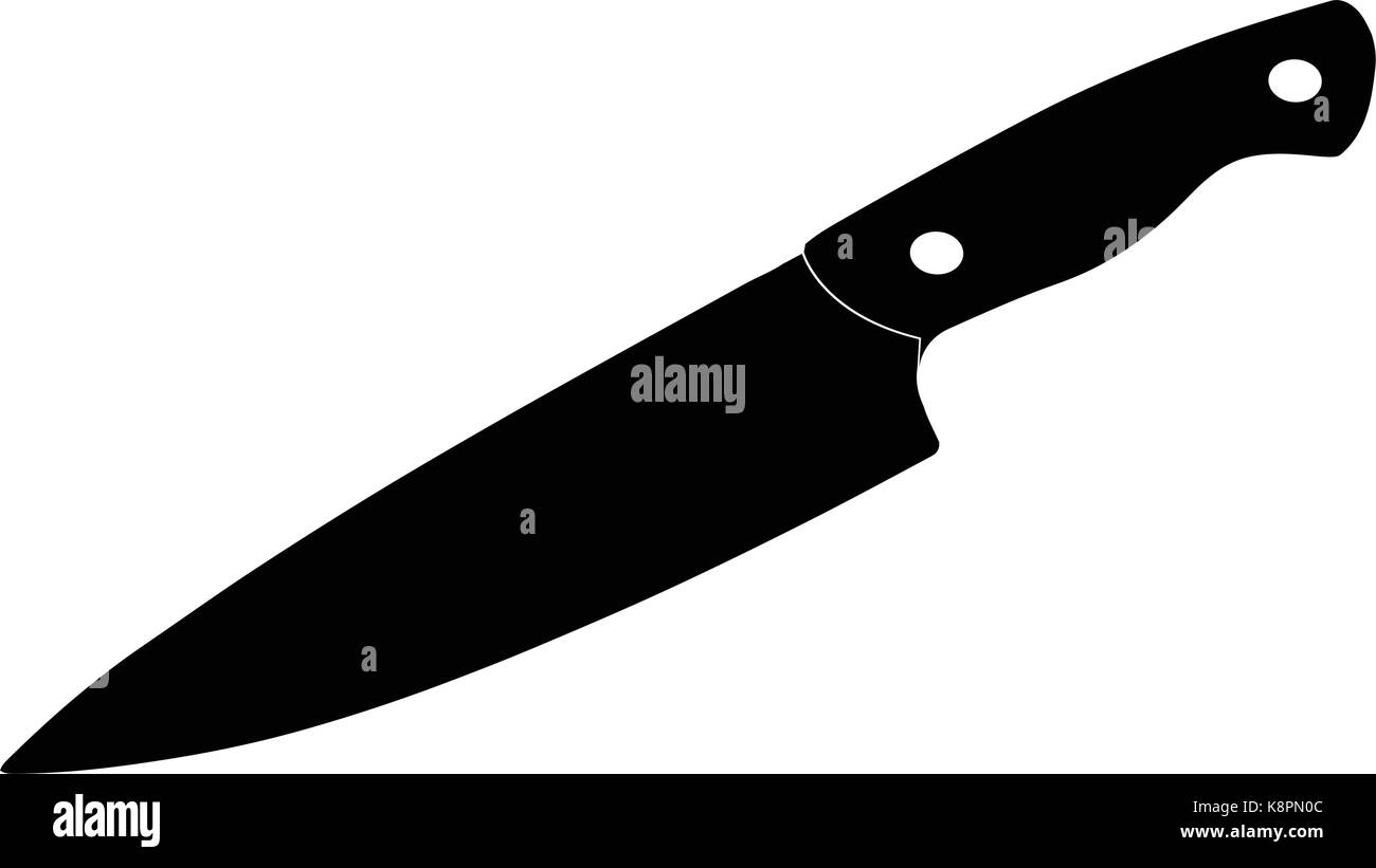 Silhouette-Küche-Messer-Vektor-illustration Stock Vektor