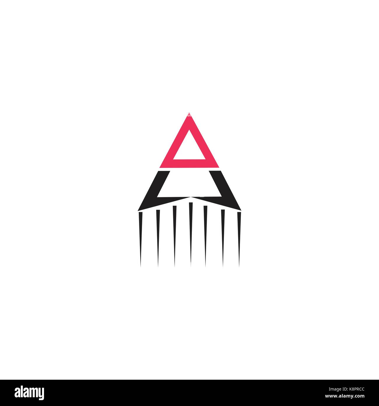 Bild des Schreibens ein Logo, Pfeil nach oben Stockfoto