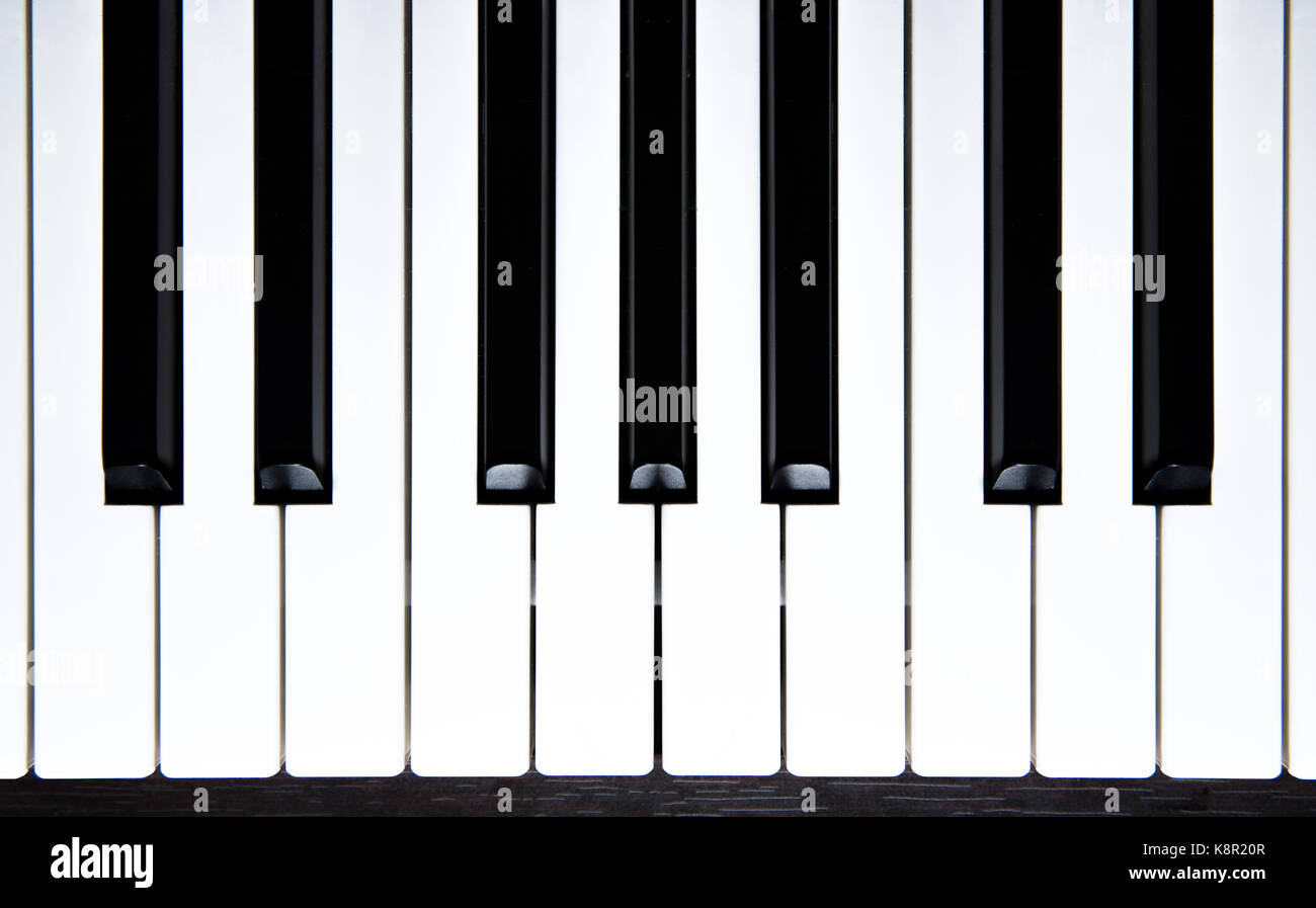 Piano keys - Ansicht von oben. Stockfoto