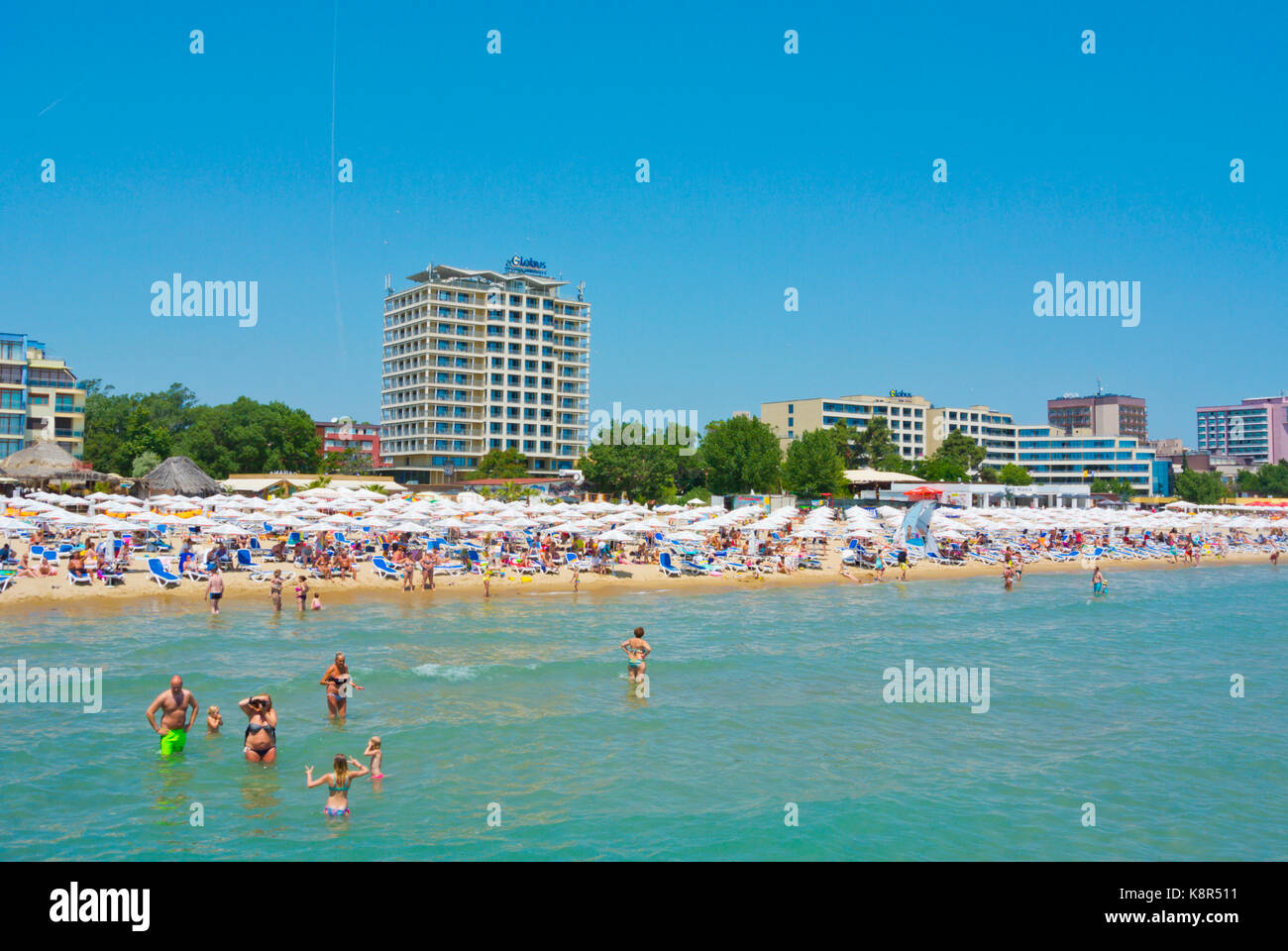 Beach, Sonnenstrand, Bulgarien Stockfoto