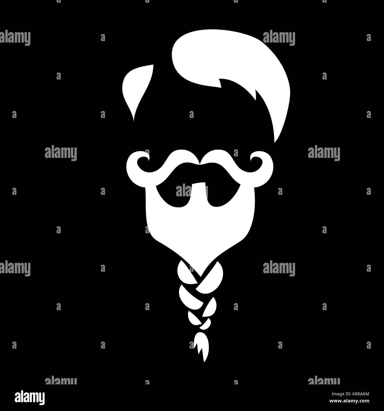 Mode Silhouette eines Mannes mit Bart und Schnurrbart. Abstrakte hipster style Portrait. Vector Illustration. Stock Vektor