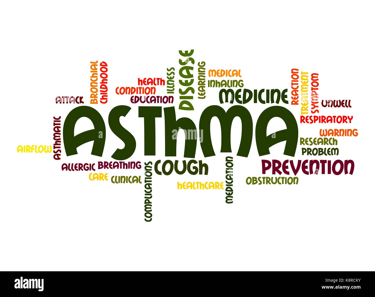 Asthma word cloud concept Fotos und Bildmaterial in hoher Auflösung