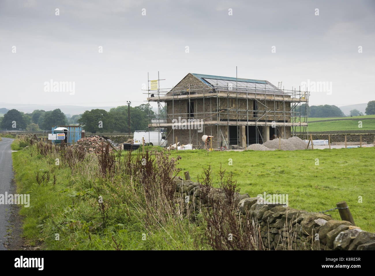 Die Umwandlung einer Scheune in ein Haus, lange Preston, Skipton, North Yorkshire. Stockfoto