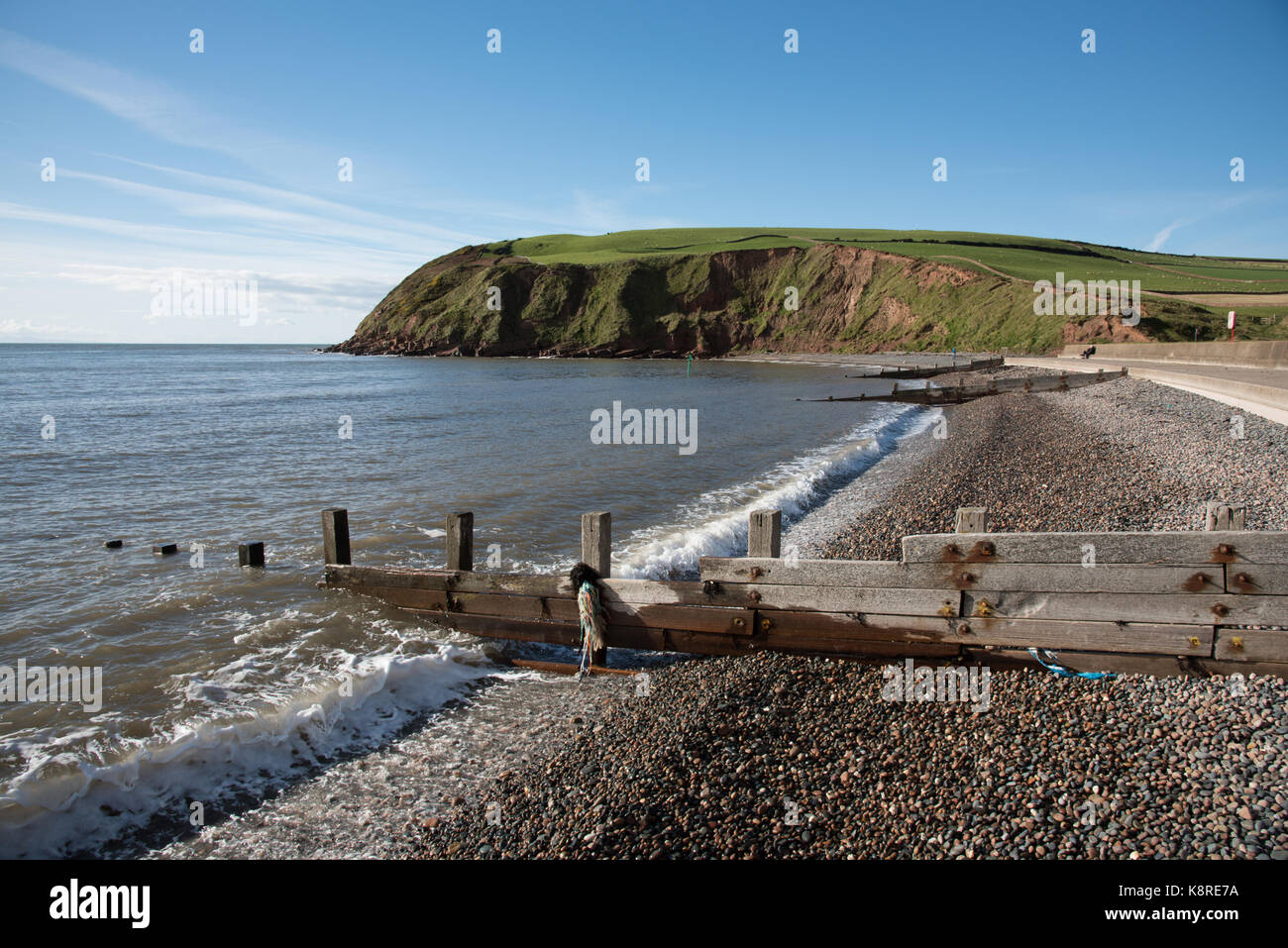 Blick auf St. Bees Head, St Bees, Cumbria. Der westlichste Punkt von Nordengland. Stockfoto