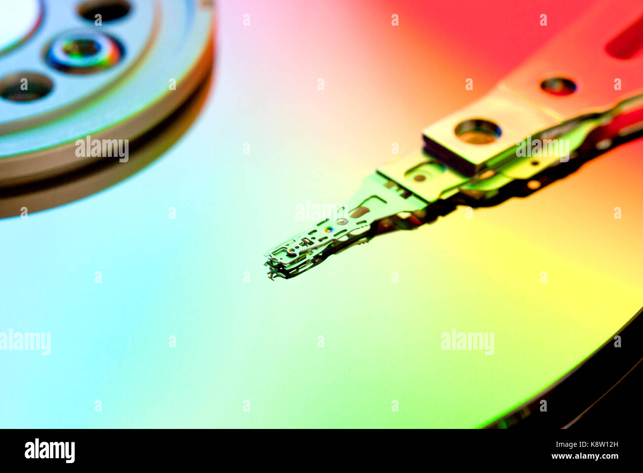 Festplatte platter und Schreib-/Lesekopf (HDD Schreib-/Lesekopf, Festplatte) Stockfoto