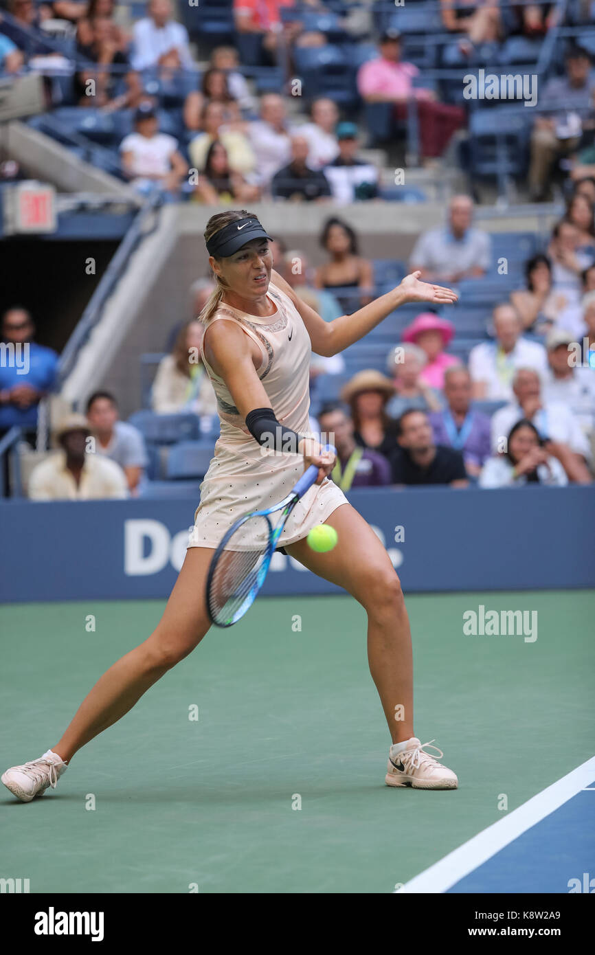 Maria Sharapova (rus) an der 2017 US Open Tennis Championships konkurrierenden Stockfoto