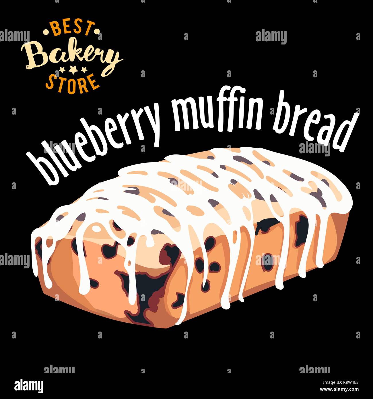 Blueberry Muffin Brot Vektor. Gebackenes Brot Produkt. Stock Vektor