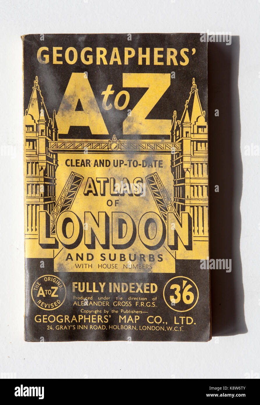 Vintage Geographen A bis Z London Karte buchen Stockfoto