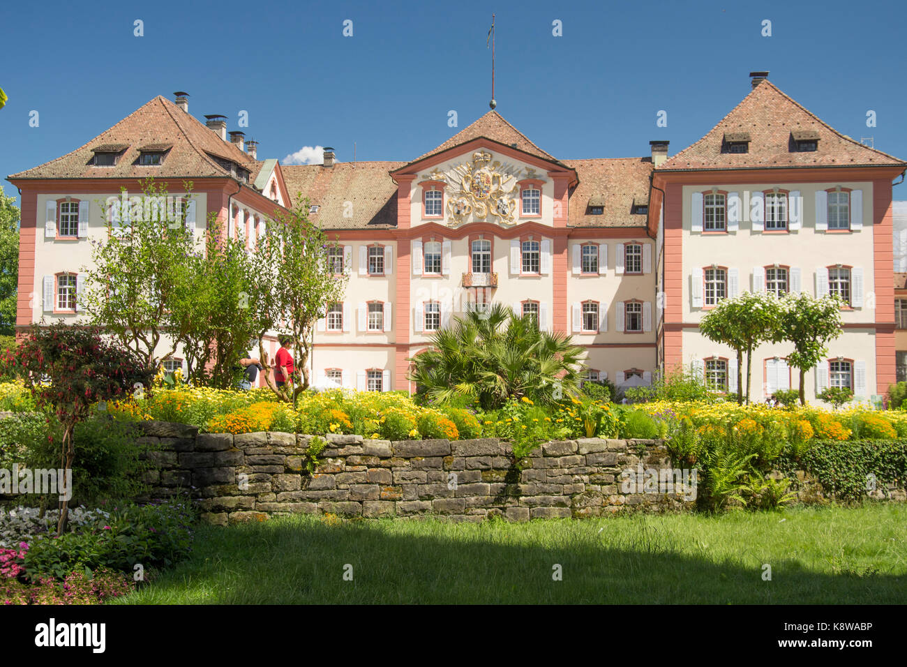Schloss Mainau in seinem Garten Immobilien auf der Insel Mainau, Bodensee (Bodensee), Deutschland Stockfoto