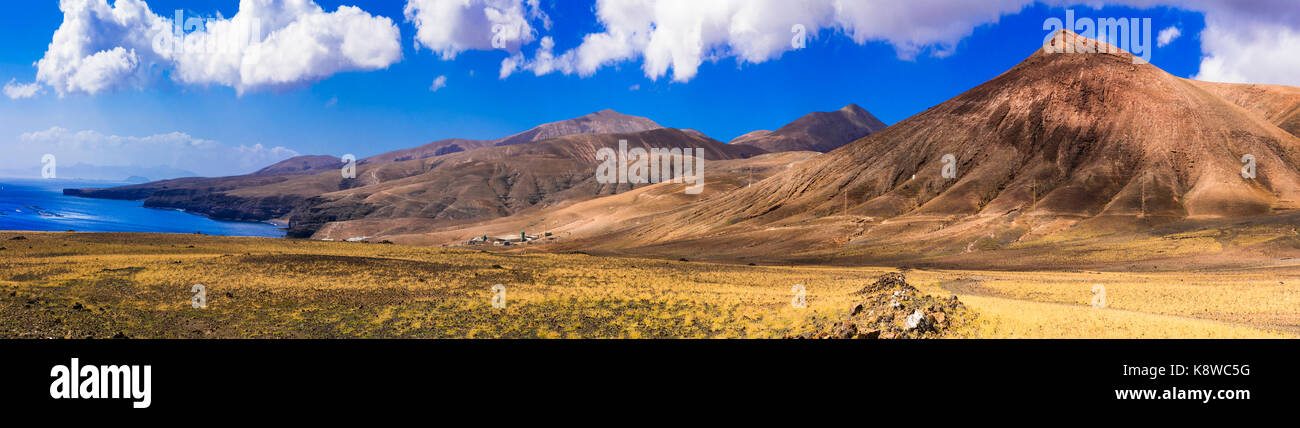 Beeindruckende Vulkanlandschaft, Timanfaya National Park, Lanzarote, Spanien. Stockfoto